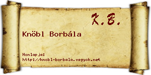 Knöbl Borbála névjegykártya